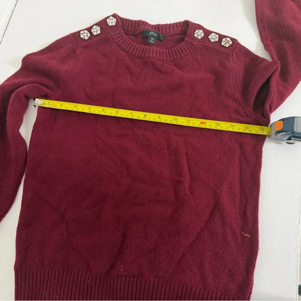 J. Crew Burgundy Sweater with Diamond Details size XS